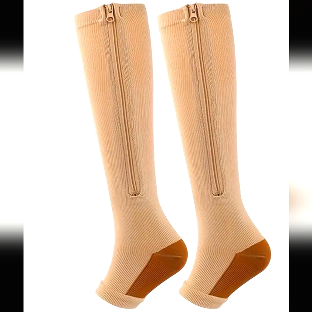 Zipper Compression Sock "open toe"